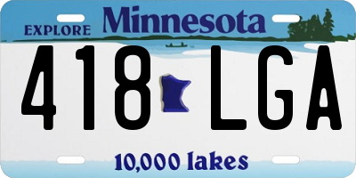 MN license plate 418LGA