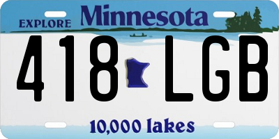 MN license plate 418LGB