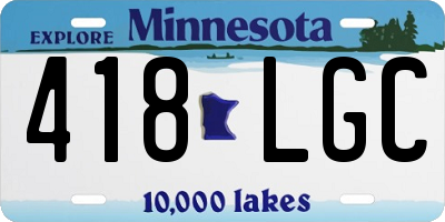 MN license plate 418LGC