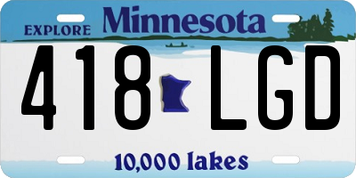 MN license plate 418LGD