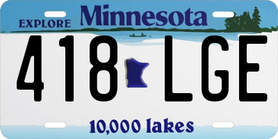 MN license plate 418LGE