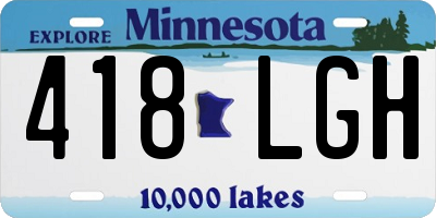 MN license plate 418LGH