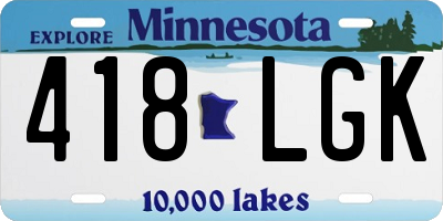 MN license plate 418LGK