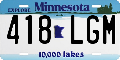 MN license plate 418LGM