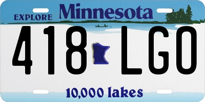 MN license plate 418LGO