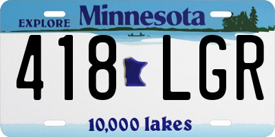 MN license plate 418LGR