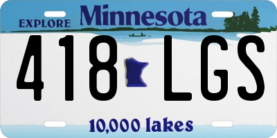 MN license plate 418LGS