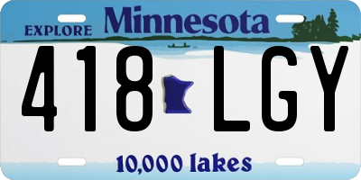 MN license plate 418LGY