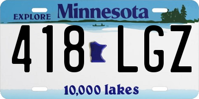 MN license plate 418LGZ