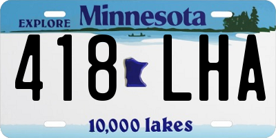 MN license plate 418LHA