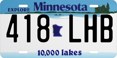MN license plate 418LHB