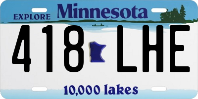 MN license plate 418LHE