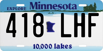 MN license plate 418LHF