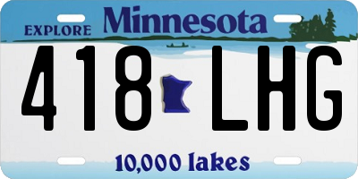 MN license plate 418LHG