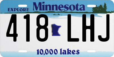 MN license plate 418LHJ