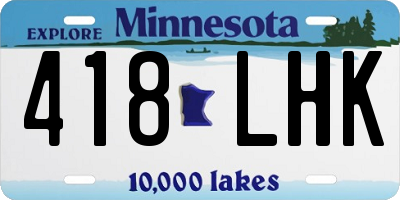 MN license plate 418LHK