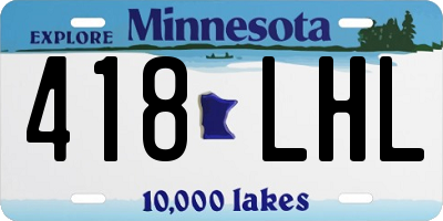 MN license plate 418LHL