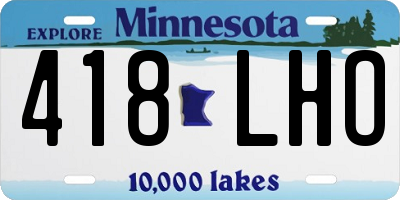 MN license plate 418LHO