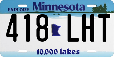 MN license plate 418LHT