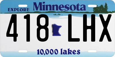 MN license plate 418LHX