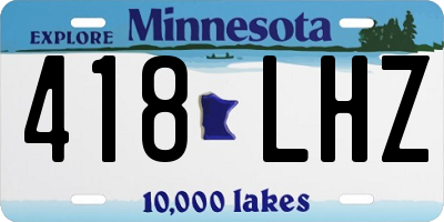 MN license plate 418LHZ
