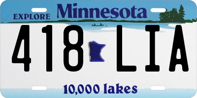 MN license plate 418LIA
