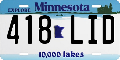 MN license plate 418LID