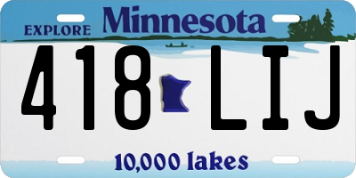 MN license plate 418LIJ