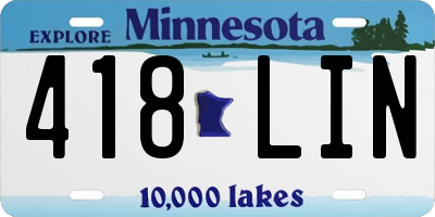 MN license plate 418LIN