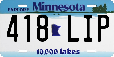 MN license plate 418LIP