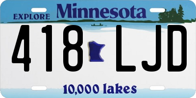 MN license plate 418LJD