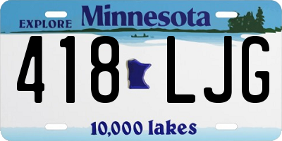 MN license plate 418LJG