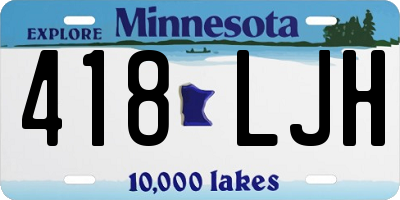 MN license plate 418LJH