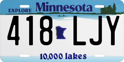 MN license plate 418LJY