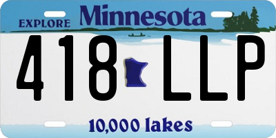 MN license plate 418LLP