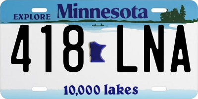 MN license plate 418LNA