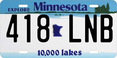 MN license plate 418LNB