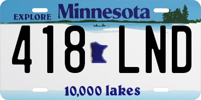 MN license plate 418LND