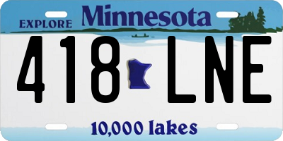 MN license plate 418LNE
