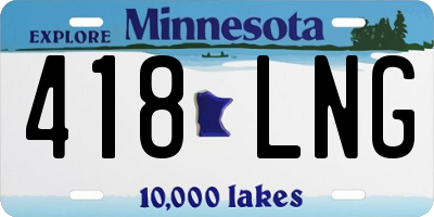 MN license plate 418LNG