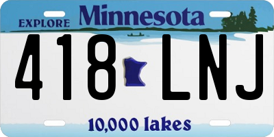 MN license plate 418LNJ