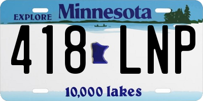 MN license plate 418LNP