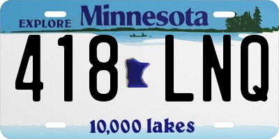 MN license plate 418LNQ