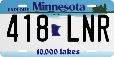 MN license plate 418LNR