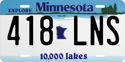 MN license plate 418LNS