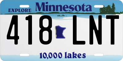 MN license plate 418LNT