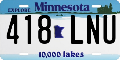 MN license plate 418LNU