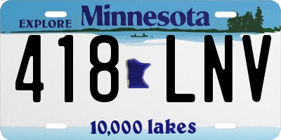 MN license plate 418LNV