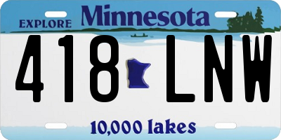 MN license plate 418LNW