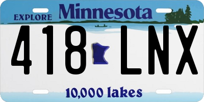 MN license plate 418LNX
